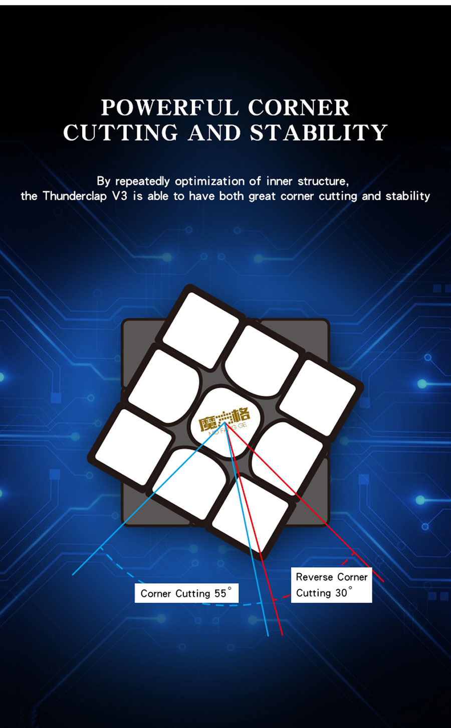 Qiyi MoFangGe 3x3x3 cube - Thunderclap v3 M puzzle intellectual toy ...