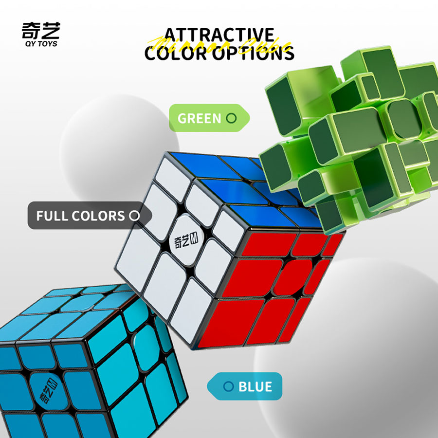 QY Toys Magnetic Mirror Cube 3x3 - Blue Mirror Speed Cube Puzzle
